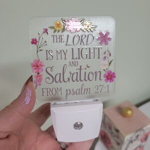 Hand Decorared Night Light With Light Sensor. THE LORD IS MY LIGHT...